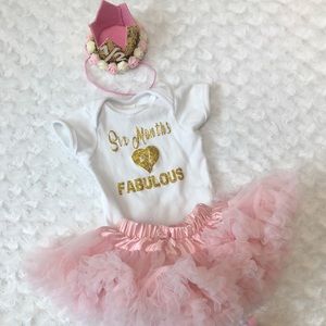 6 month/ half birthday party outfit